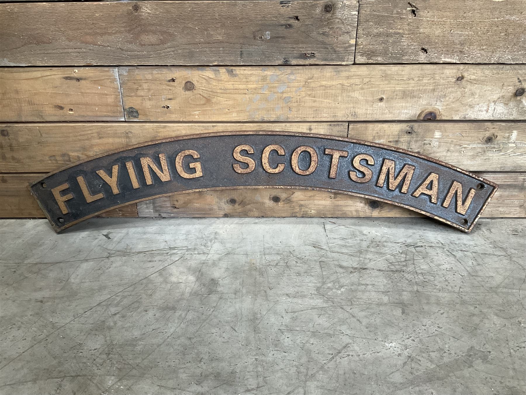 ‘Flying Scotsman’ reproduction cast iron railway sign
