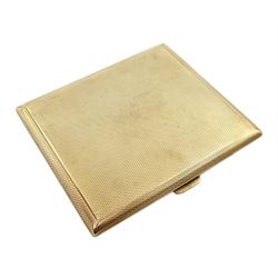 9ct gold engine turned cigarette case, Birmingham 1928, approx 78g