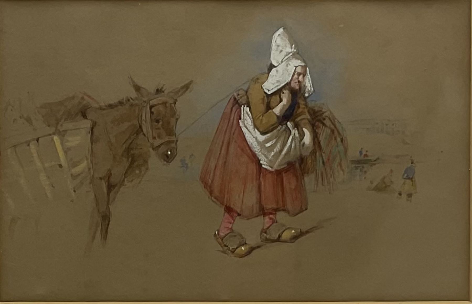 John Frederick Lewis (British 1805-1876): Spanish Woman with a Donkey, watercolour heightened in white over pencil unsigned 16cm x 25cm
Provenance: East Yorkshire private collection; Sir John & Lady Witt, their estate sale Sotheby's 19th February 1987 Lot 152
Literature: Major General Michael Lewis, John Frederick Lewis RA, 1978 p.73 No.250