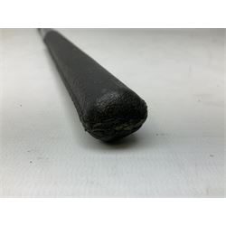 ‘The Metropolitan’ Police ebonised and black leather swagger stick, with combined whistle, 60cm
