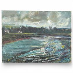 John Gilbey Bowles (British 1929-2011): Stormy Skies over an English Coastal Town, oil on canvas unsigned 76cm x 102cm
Provenance: direct from the family of the artist