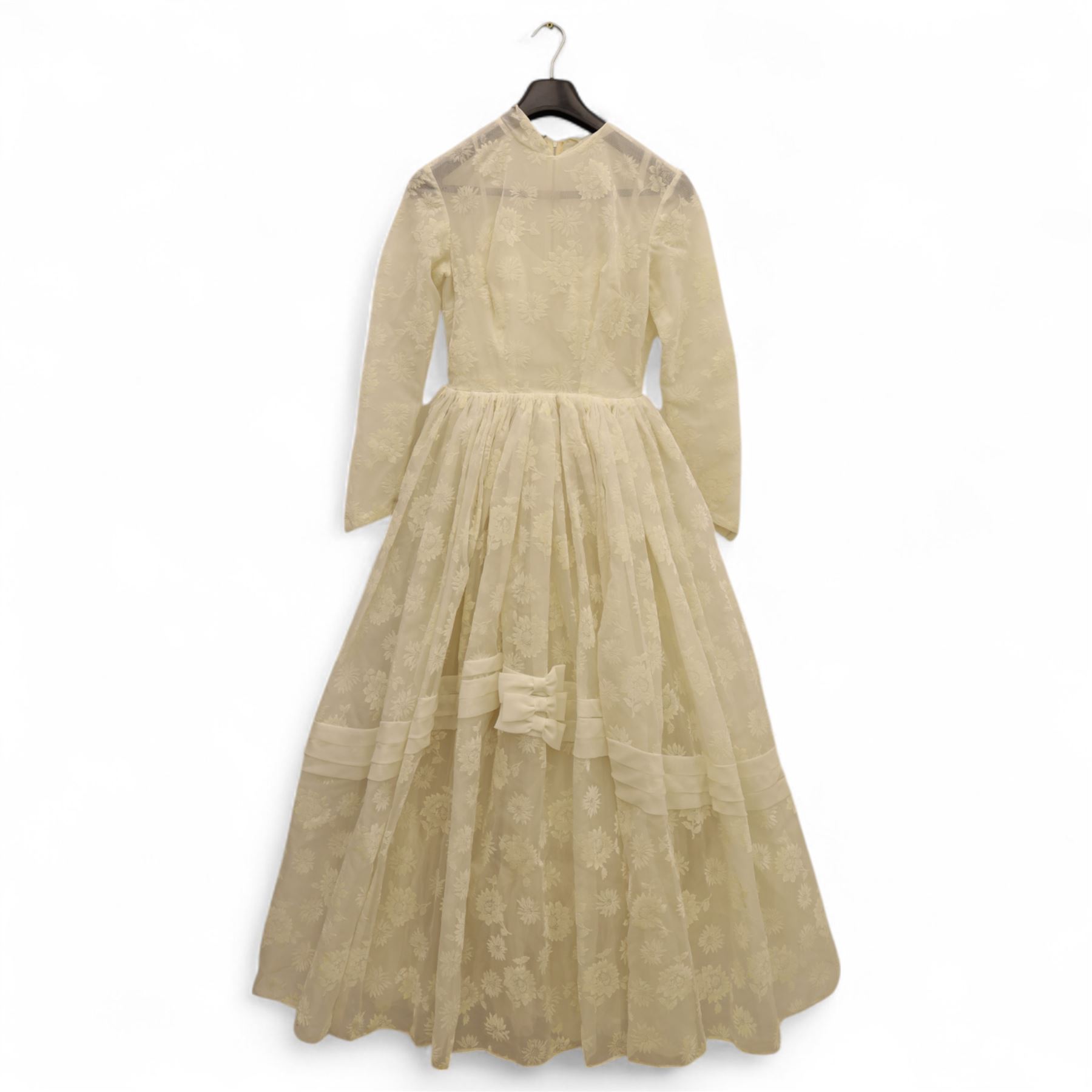 Collection of antique and vintage clothing, including lace dress  