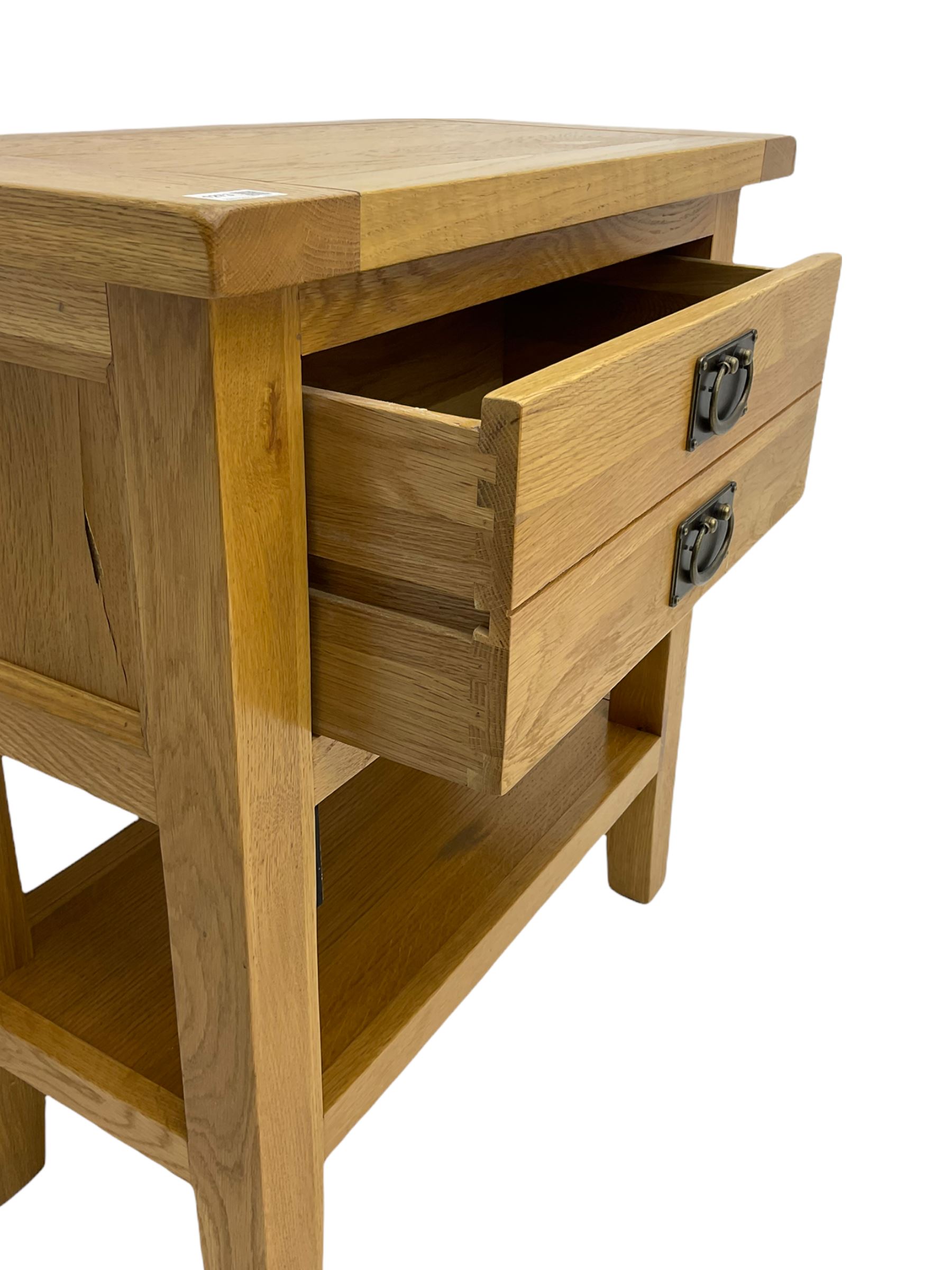 Light oak side table, fitted with one drawer The Furnishings Sale