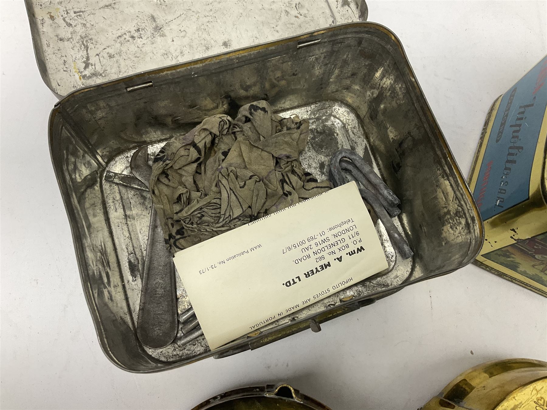 Brass Fogoa Hipolito camping stove burner, in original box together with a similar Optimus example