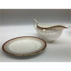 Royal Grafton Majestic pattern tea and dinner wares, to include salt and pepper shakers, gravy boat and plate, coffee pot, seven cups and saucers, seven dinner plates,  seven side plates etc (65)