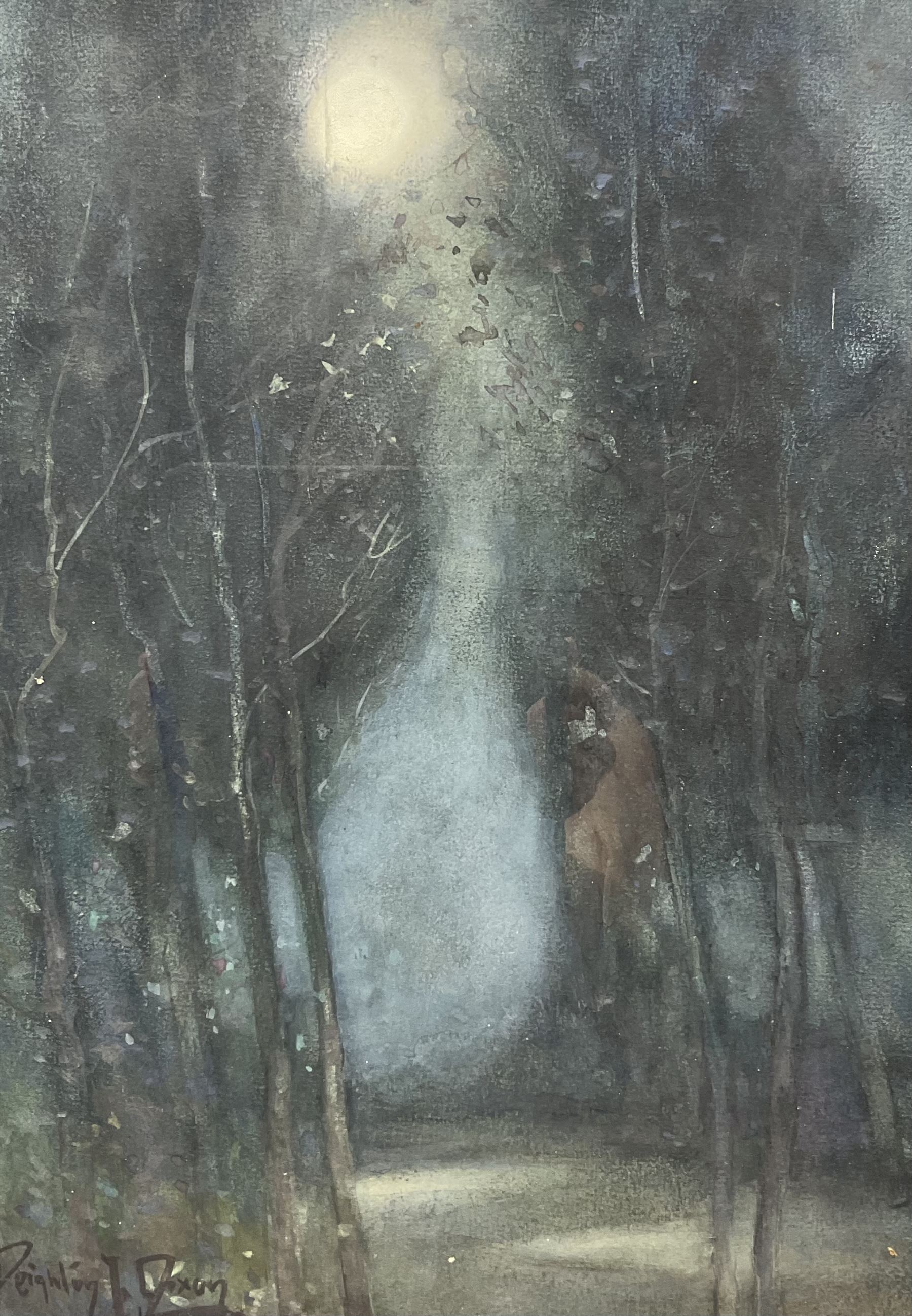 Joyce Deighton Dixon (British 1897-1954): Moonlight, watercolour signed 34cm x 23cm 