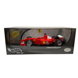Hot Wheels Racing 1:18 scale diecast Michael Schumacher F2002 Ferrari Formula One car, in box