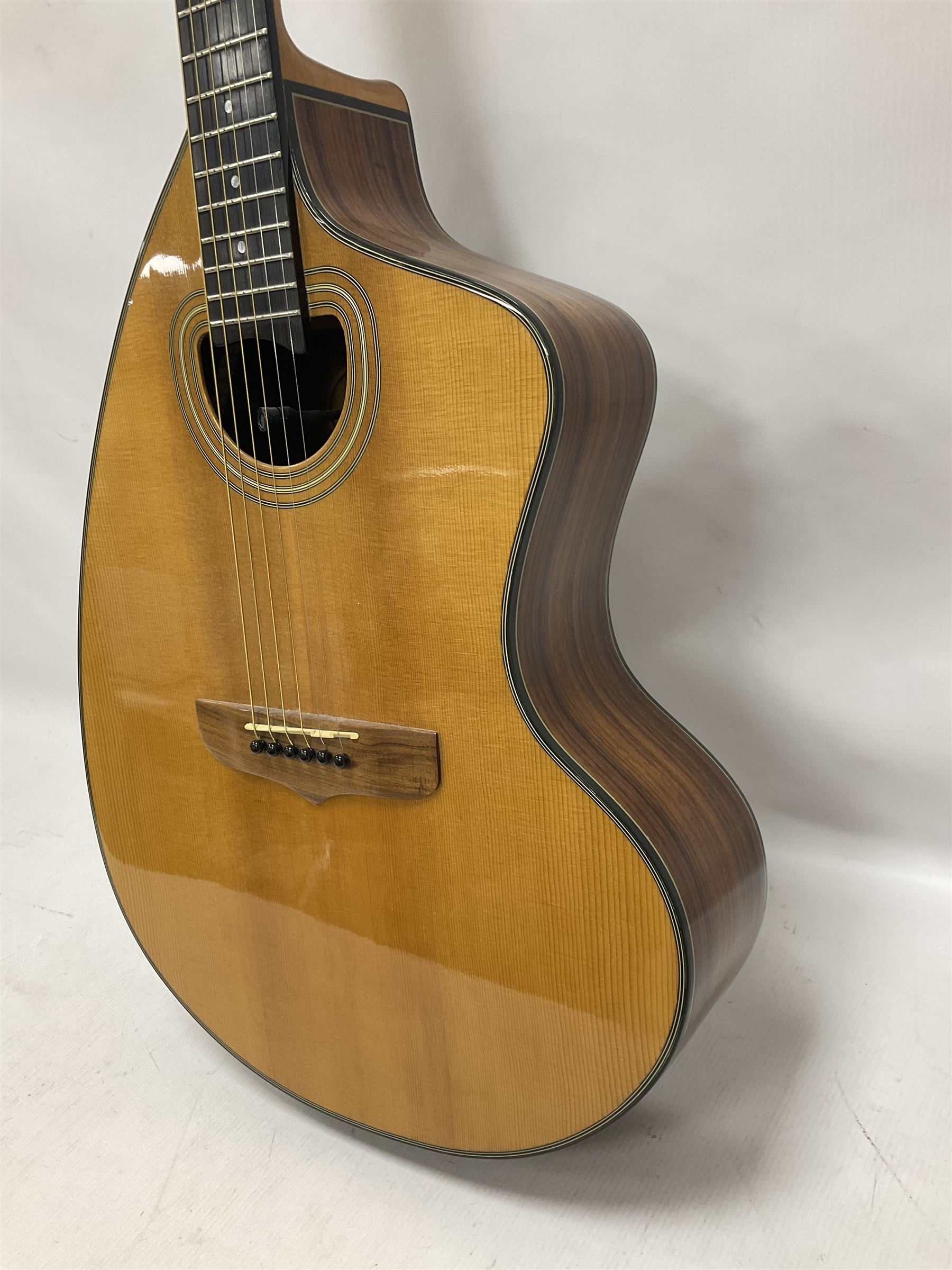 Brazilian Giannini Craviola six string acoustic guitar, with Fishman Premium Blend onboard pickup, in fitted hard case 