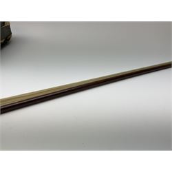 French Mirecourt violin c1920s with 36cm one-piece maple back and ribs and spruce top, labelled Jermone Thibouville-Lamy, L59cm, in fitted carrying case with German bow and 1984 valuation certificate by Frome Valley Music