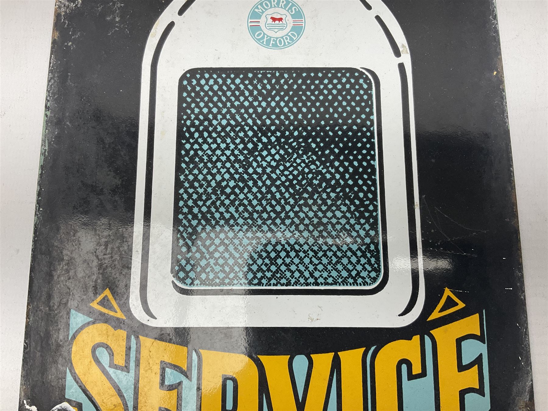 Morris Service enamel advertising sign, H26cm W18cm