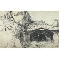Albert Thomas Pile (British 1882-1981): 'London Adelphi Adam Street and Beyond, charcoal and watercolour signed titled and dated 1936, 26cm x 37cm