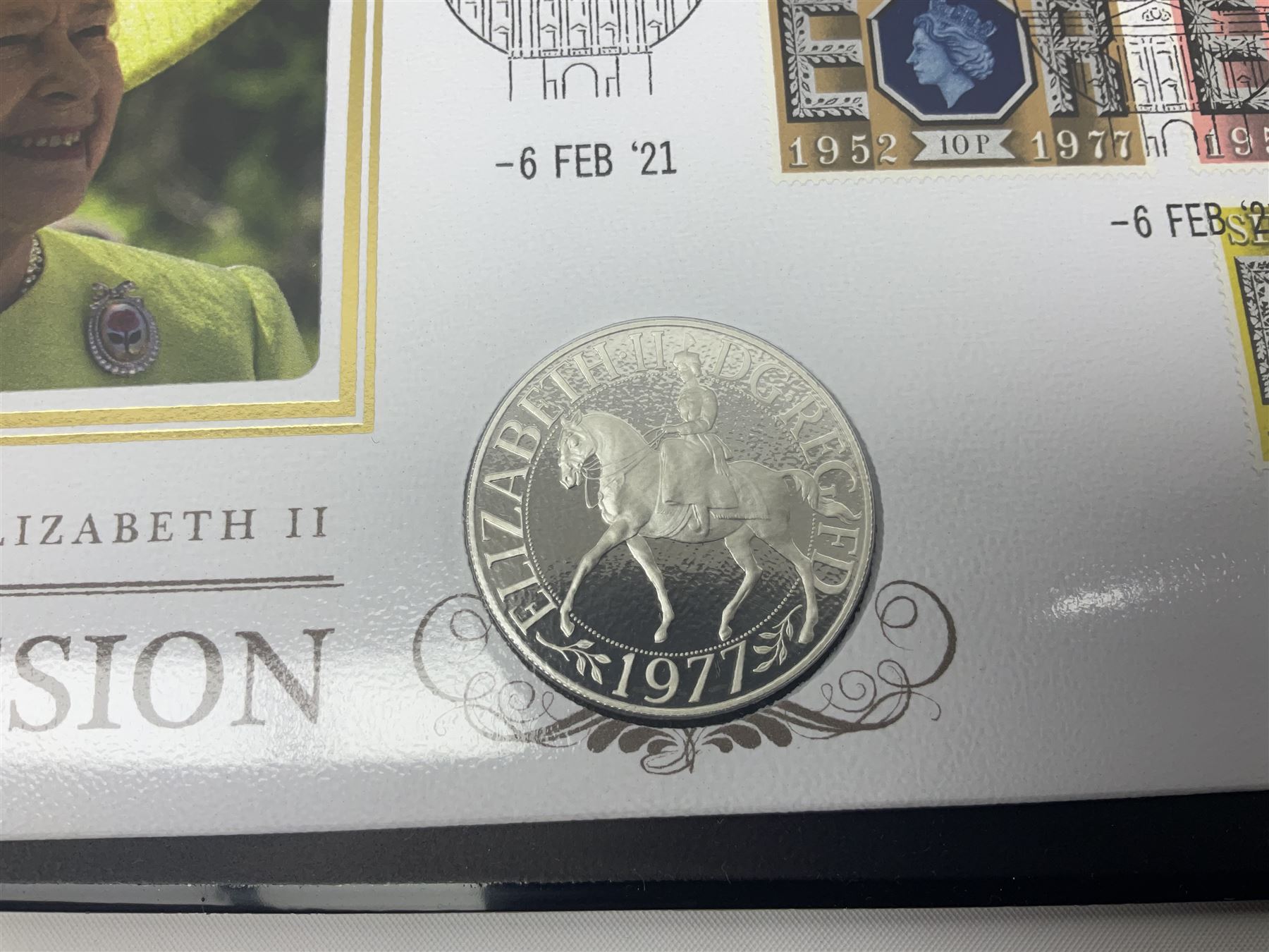 Commemorative coins and covers, including '80th Anniversary of the Battle of Britain' coin cover with Solomon Islands 2020 half dollar, 'Royal National Lifeboat Institution' coin cover with Alderney 2021 five pounds, 'Queen Elizabeth II's 95th Birthday' coin cover with Solomon Islands 2021 half dollar, other similar coin covers all in Harrington and Byrne folders, The Royal Mail 'HM The Queen's 95th Birthday' coin cover with 2021 five pounds and Queen Elizabeth II Isle of Man 2020 'Peter Pan' fifty pence coin collection in card folder