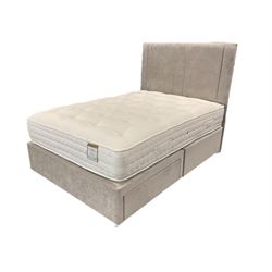 Highgrove - 4' 6' standard divan bed with headboard, with pocket sprung mattress 