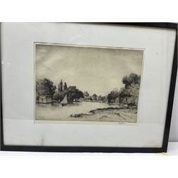 John Fullwood (British 1854-1931): 'Hampton on Thames' and 'Teddington Reach', pair Artist Proof drypoint etchings signed and limited to 300, 25cm x 36cm (2)