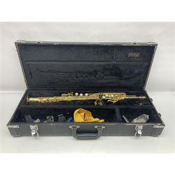 Jupiter JPS-749-547 soprano saxophone, serial no.636624; in fitted carrying case with accessories.