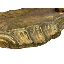 Giltwood dressing table mirror, shaped moulded frame, H46cm