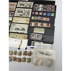 Queen Elizabeth II mint decimal stamps, housed in stock cards and packets, face value of usable postage approximately 40 GBP