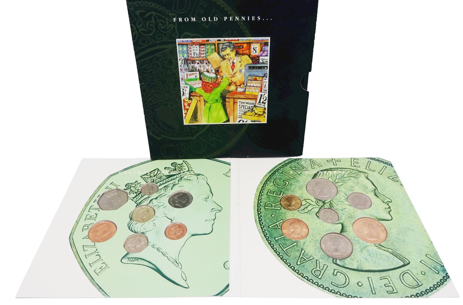 The Royal Mint United Kingdom 1994 proof coin collection, 1994 and 1996 silver proof one pound coins, all cased with certificates, 'From Old Pennies to Decimal Pence' coin set in card folder, etc.