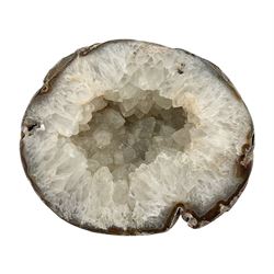 Amethyst crystal geode cluster, with well-defined crystals of various sizes, L22cm