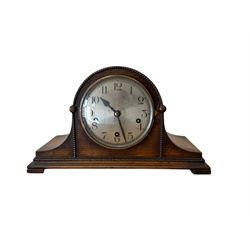 Two 8-day Westminster chiming mantle clocks with three train movements. With pendulums and keys.
