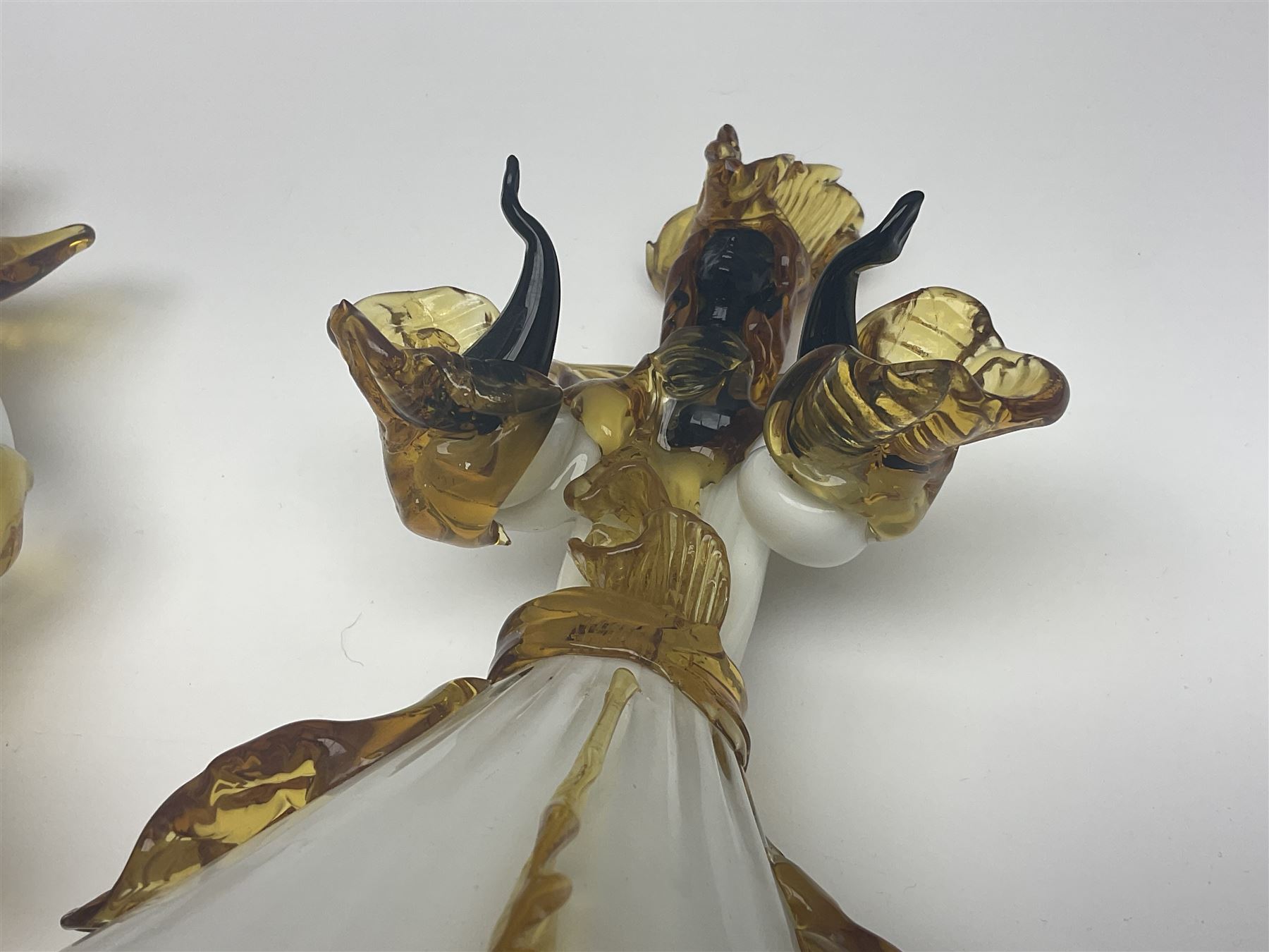 Pair of murano glass figures of Courtesans, H37cm