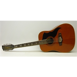  Eko Ranger 12 acoustic guitar with twelve strings, made in Italy  