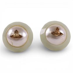 Pair of Vivienne Westwood stud earrings, with pouch