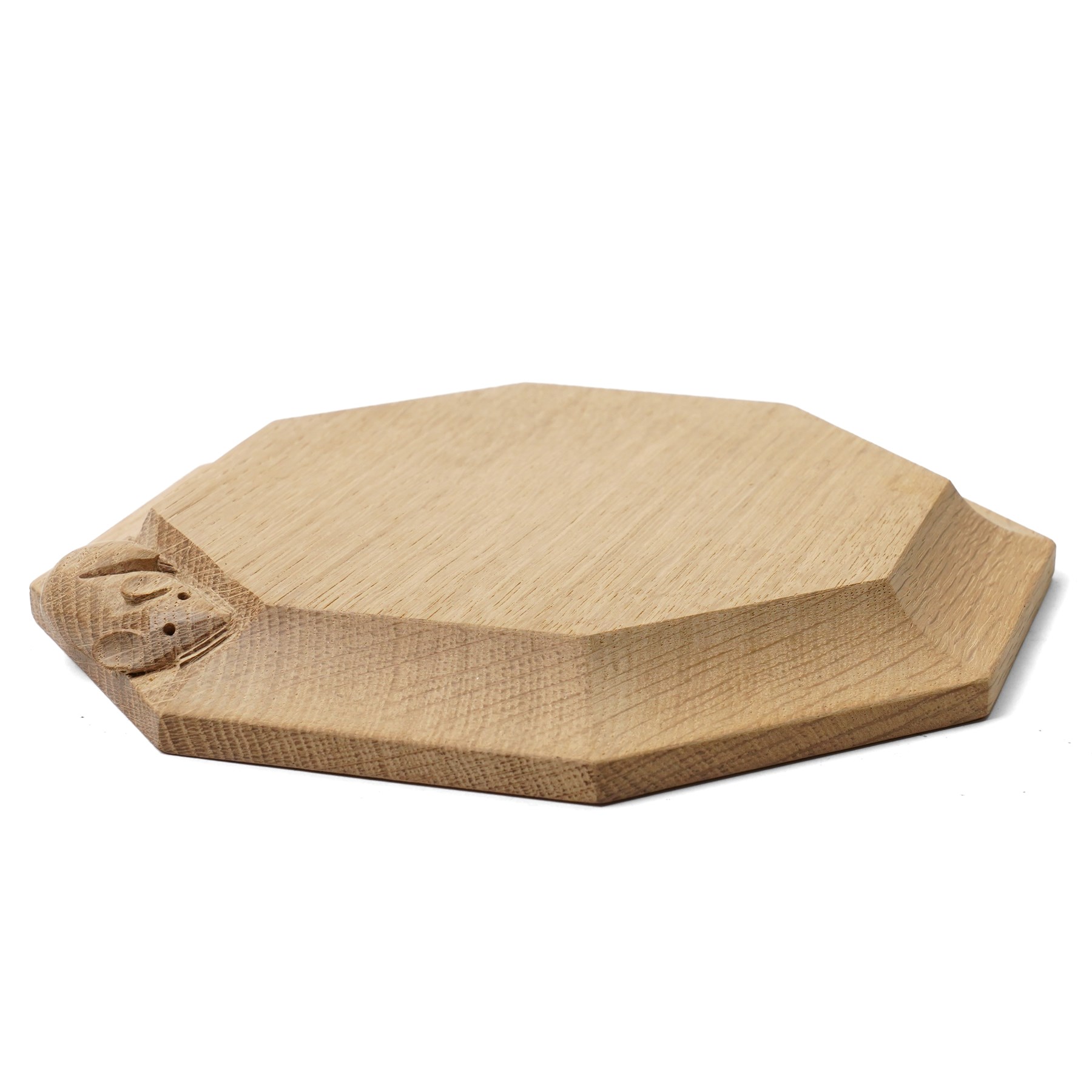 Mouseman - oak pot stand, of octagonal form with carved mouse signature, by the workshop of Robert Thompson of Kilburn 