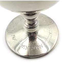  Winston Churchill centenary 1874-1974 silver commemorative goblet by Mappin & Webb London 1974 no 55 12.3cm, 5.5oz boxed  