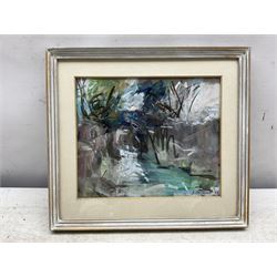 David Greenwood (Northern British Contemporary): 'Birks Bridge Duddon Valley - Cumberland', pastel on pumice paper signed and dated '94, titled verso 15cm x 18cm