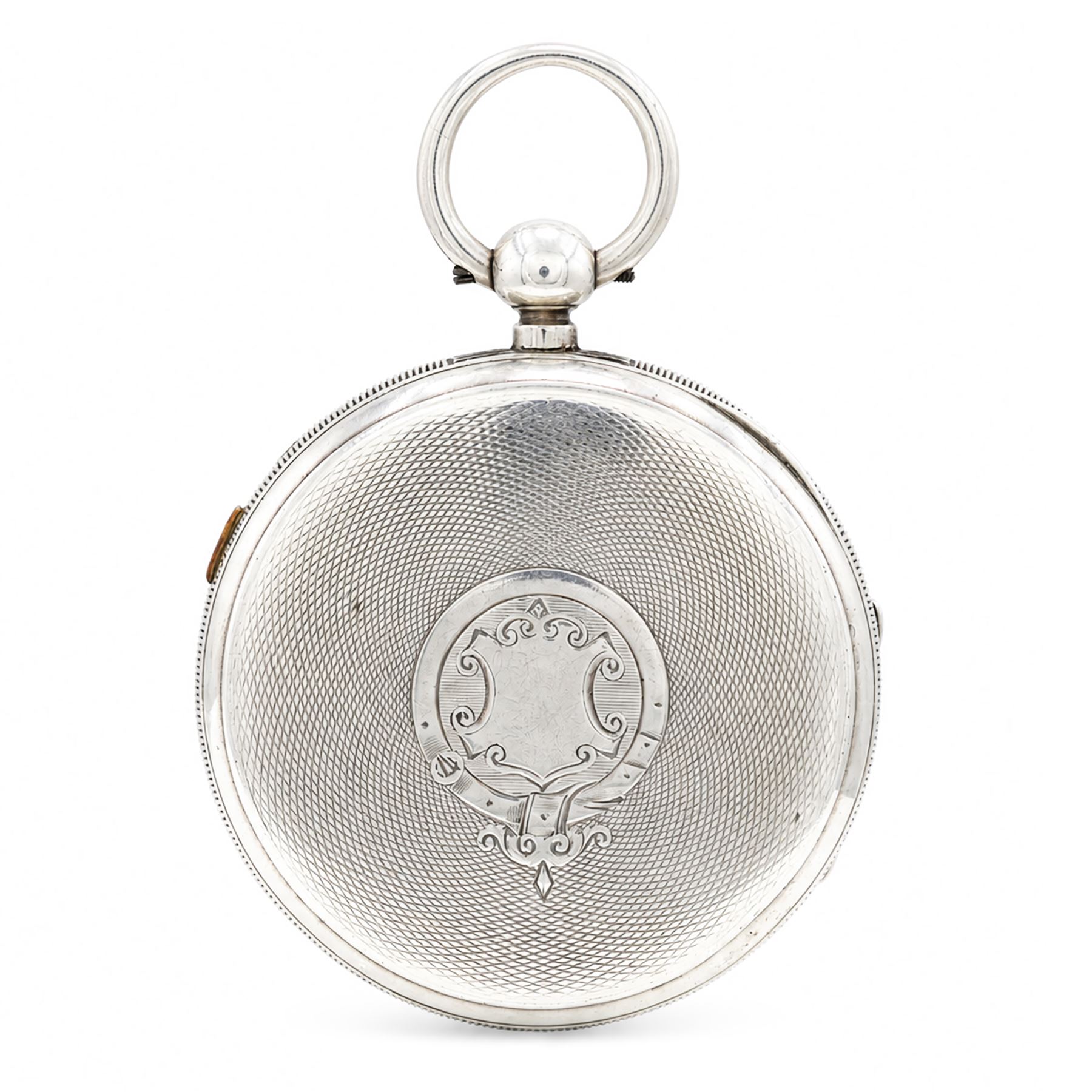 Victorian silver centre seconds key wound chronograph pocket watch No. 31808, white enamel dial with Roman numeral hour markers and outer track numbered 25-300, case by Henry Green, Chester 1889
