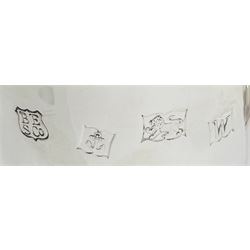 Pair of silver goblets, commemorating the City of York 1900th anniversary, founded A.D.71, by Barker Ellis Silver Co, Birmingham 1971, approx 9.6oz, retailed by Henry Hardcastle Ltd, Stonegate York cased