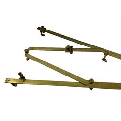 19th century brass pantograph by Robert Banks 441 Strand London, in an oak case, L56cm, W12cm