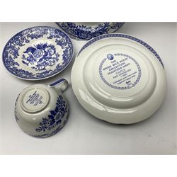 Spode Blue Room Collection large teacup and saucer, and seven plates, in one box 