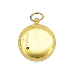Late Victorian J.H. Steward Ltd compensated aneroid barometer, brass cased with silvered dial and altimeter scale to outer edge, contained within a tooled leather case, D4.5cm
