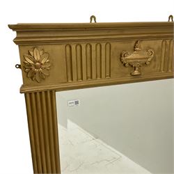 Classical style wall mirror, bevelled glass with urn motif