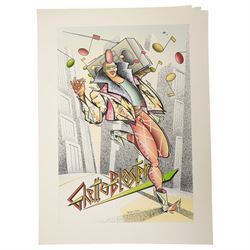 Peter Clark (British 1944-): 'Ghetto Blaster' & 'Foxy Lady', pair of original mixed media ink and watercolour poster prototypes signed, c.1985, 50cm x 34cm (unframed) (2)
Notes: Peter Clark is a British artist best known for his collages, but he began his career as an illustrator working for major UK publications like The Radio Times, BBC and major advertising campaigns. These posters, reflecting the bold colours and graphic style of pop art engage with 1980s music culture.
Provenance: direct from the family of the artist
