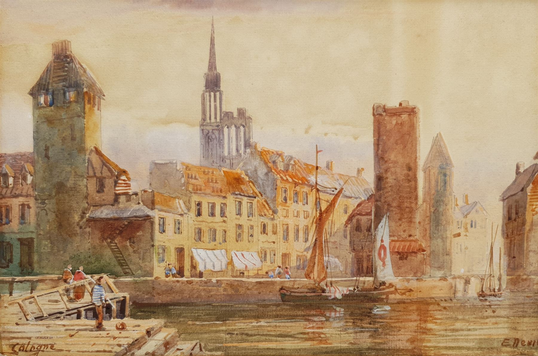 Edward Nevil (British fl.1880-1900): 'Cologne', watercolour signed and titled 19cm x 27cm