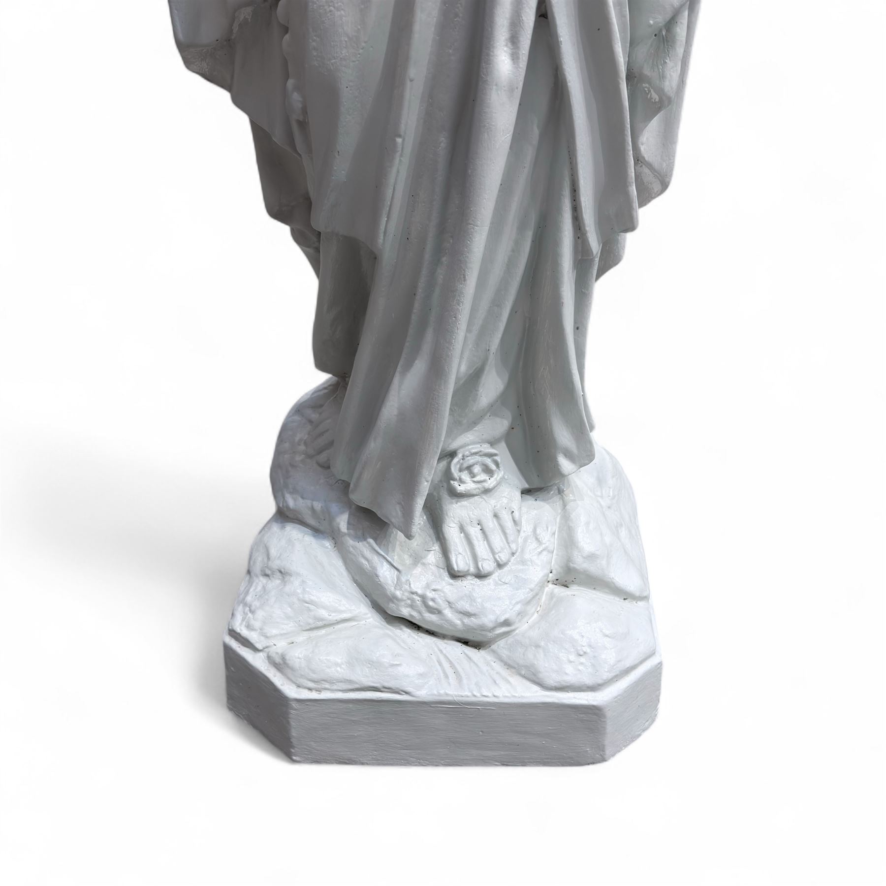 Cast stone Virgin Mary garden figure