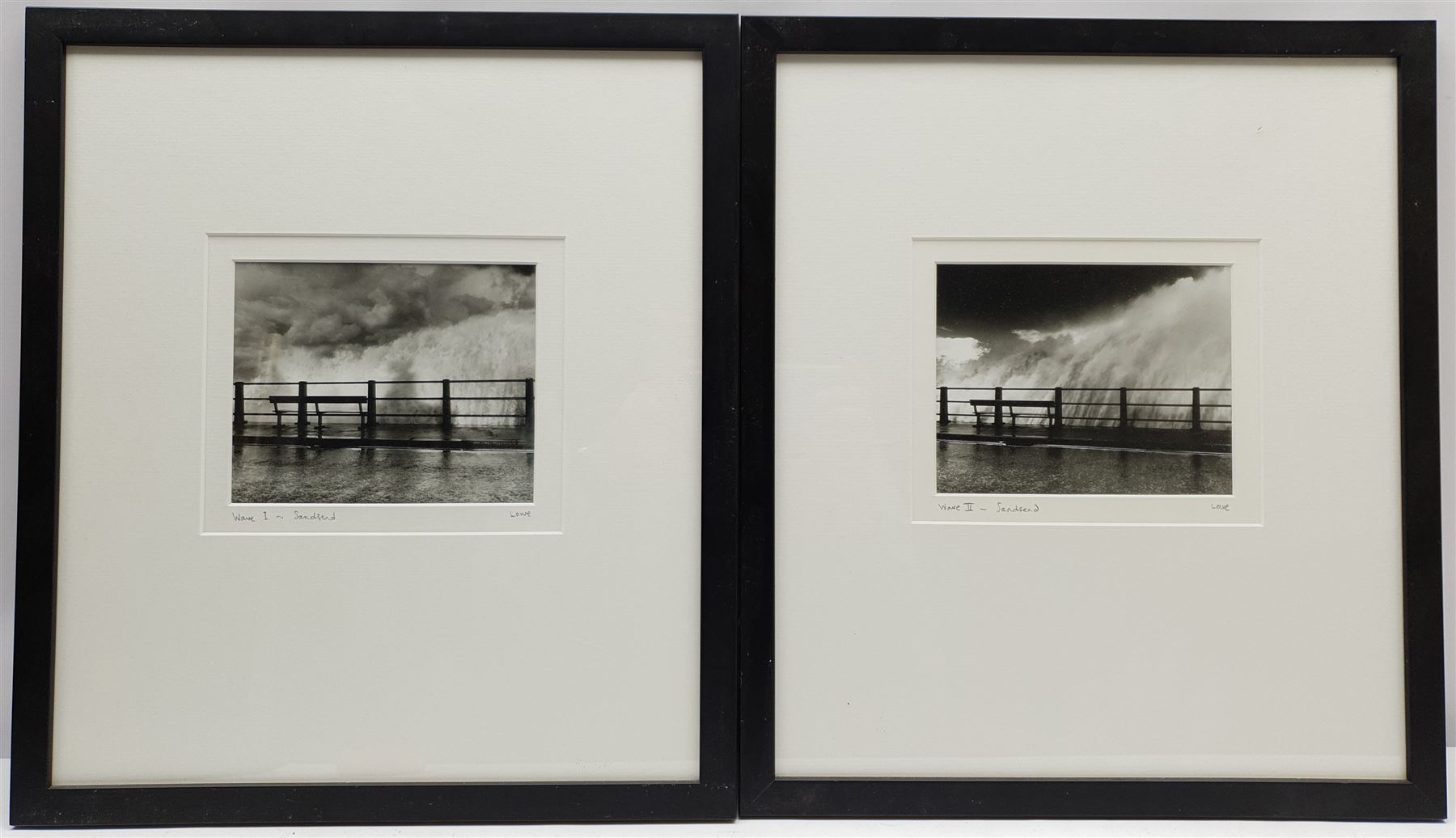 Graham Lowe (British Contemporary): 'Wave I & II - Sandsend', pair photographic prints signed and titled on the mount 13cm x 16cm (2)