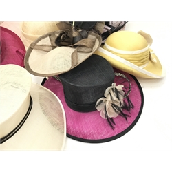  Millinery: large collection of ladies formal hats and fascinators and a collection female head mannequins in five boxes   