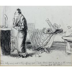 Ernest Howard Shepard OBE MC (British 1879-1976): 'Uncle John - what do you do in the morning when you feel too well?', pen and ink cartoon signed, titled in pencil 24cm x 28cm 
Provenance: private collection, purchased David Duggleby Ltd 4th December 2000 Lot 394