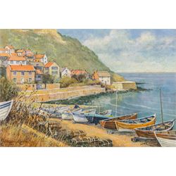 Stephen Maude (British 1919-): 'Runswick Bay - North Yorkshire', acrylic on canvas board s...