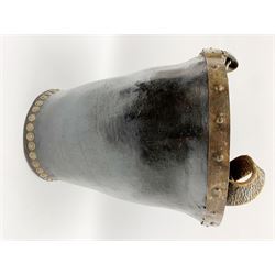 Victorian leather fire bucket with riveted detail and leather carry handle, not including handle H29cm D27.5cm
