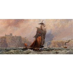 Richard Weatherill (British 1844-1923): Sailing Vessels and Steam Tug leaving Whitby Harbo...