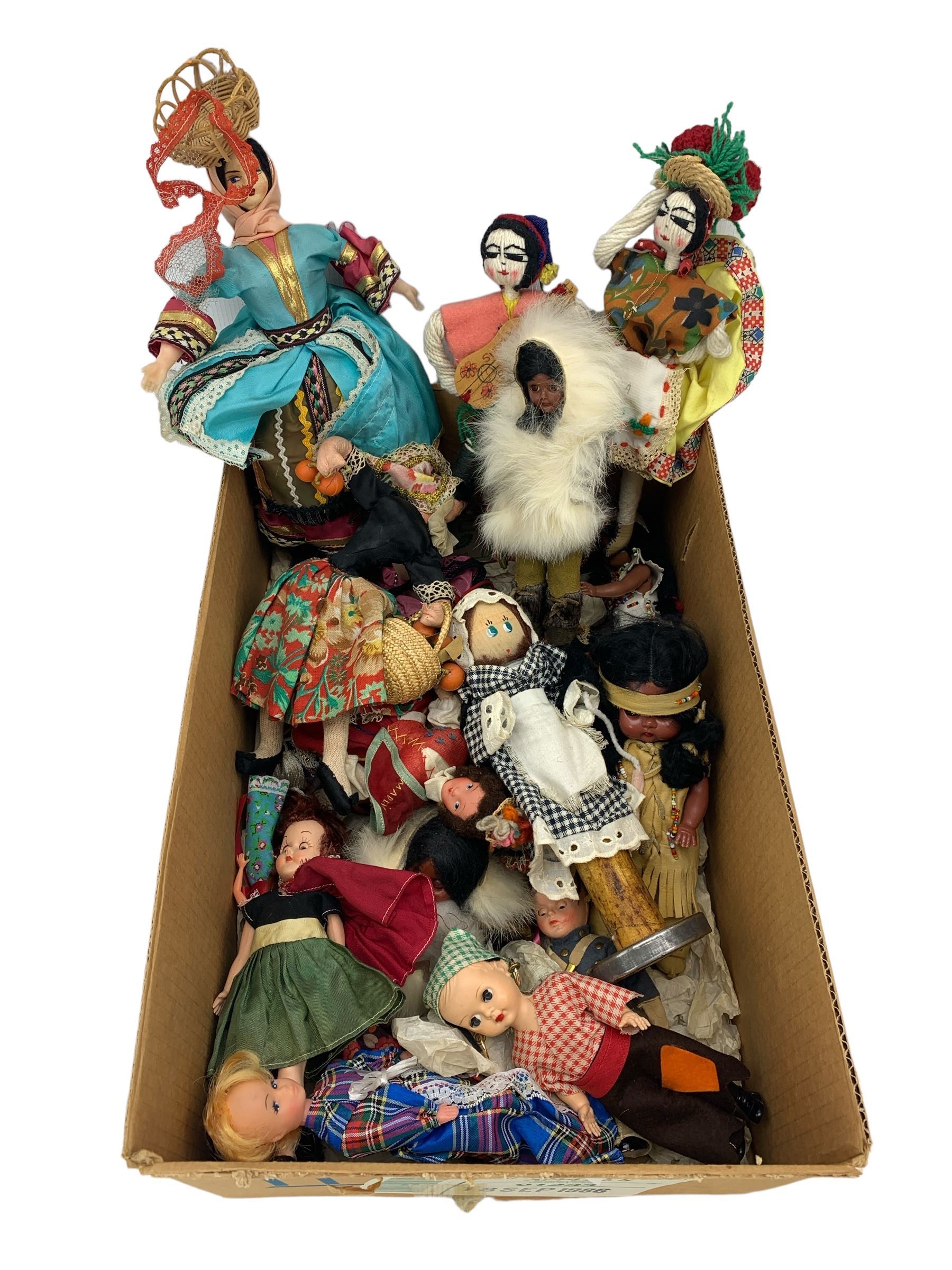 Collection of Time Life books comprising 'Library of Nations' and 'The World's Wild Places' (38) and various souvenir dolls in two boxes
