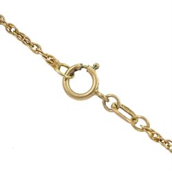 Queen Victoria 1887 gold half sovereign coin, loose mounted in 9ct gold pendant, on 9ct gold chain link necklace, hallmarked