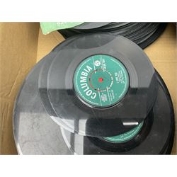 Quantity of vinyl records in two boxes