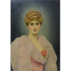  Half length Portrait of a Young Lady, oil on canvas signed and dated '89 by Arthur Longley Vernon (British exh.1880-1917) 75cm x 53cm  