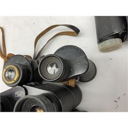 Twelve pairs of binoculars to include BWCF 7x35 Extra Wide Angle, Carl Zeiss Jena Delturis 8x24, Carl Zeiss Jena Jenoptem 8x30W, Chinon Countryman 10x50,  Ajax 8x30, Regent 16x50, etc,  some with cases